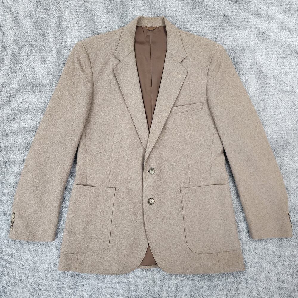 Vintage Levis Blazer Mens 42R Tan Trim Cut Sta-Prest Action Suit Sport Coat Prep - Picture 2 of 16